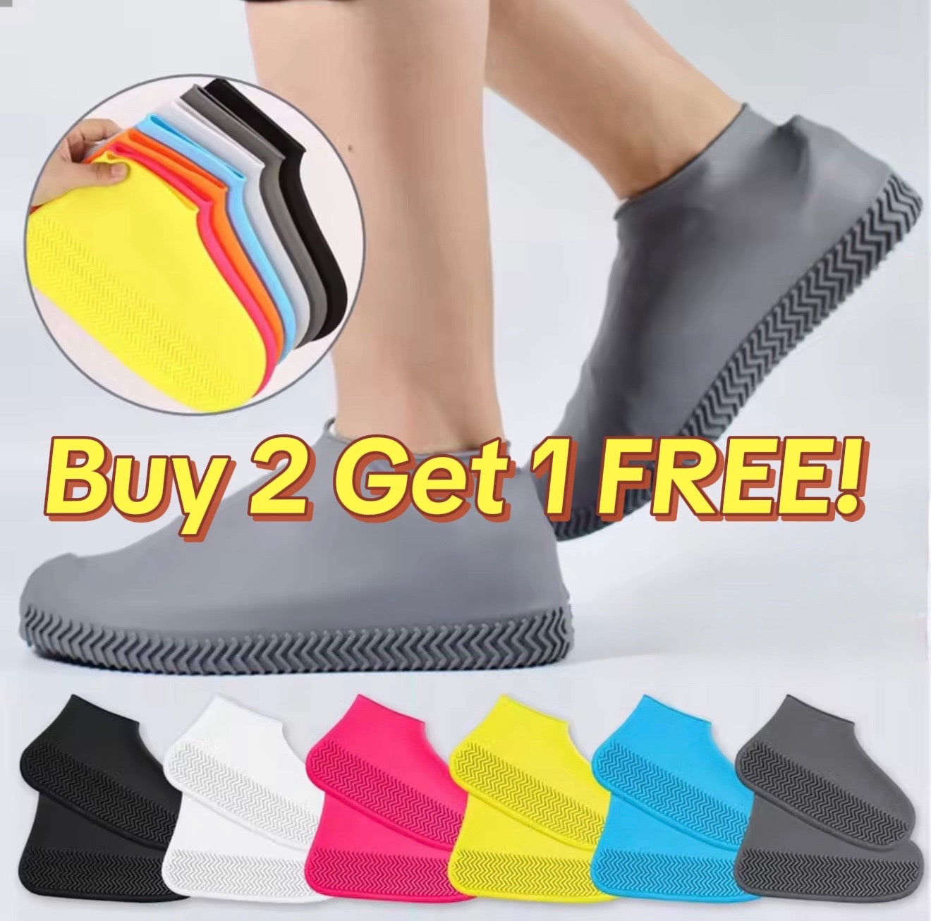 Waterproof Silicone Shoe Covers – Slip-On Rain Protection for All Shoes, All Ages