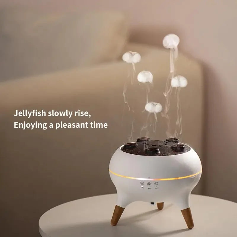 Jellyfish Mist LED Humidifier – Remote Control Aroma Diffuser, 7-Color Night Light, Desktop Air Purifier