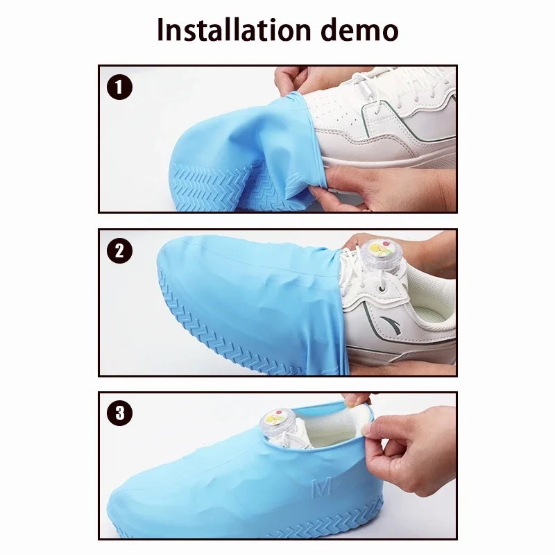 Waterproof Silicone Shoe Covers – Slip-On Rain Protection for All Shoes, All Ages 